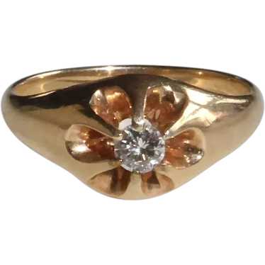 14k Victorian Belcher Set Diamond Ring