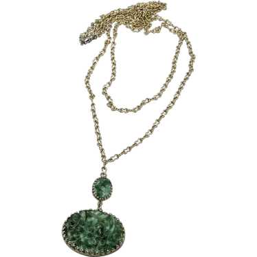 Vintage Green Napier Double Strand Necklace - image 1