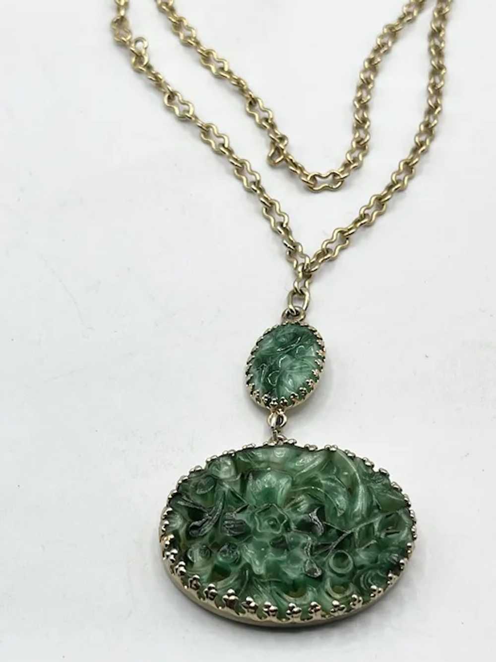 Vintage Green Napier Double Strand Necklace - image 6