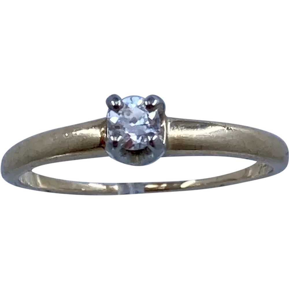 14K Solitaire Diamond .2 Carat Engagement Ring Sz… - image 1