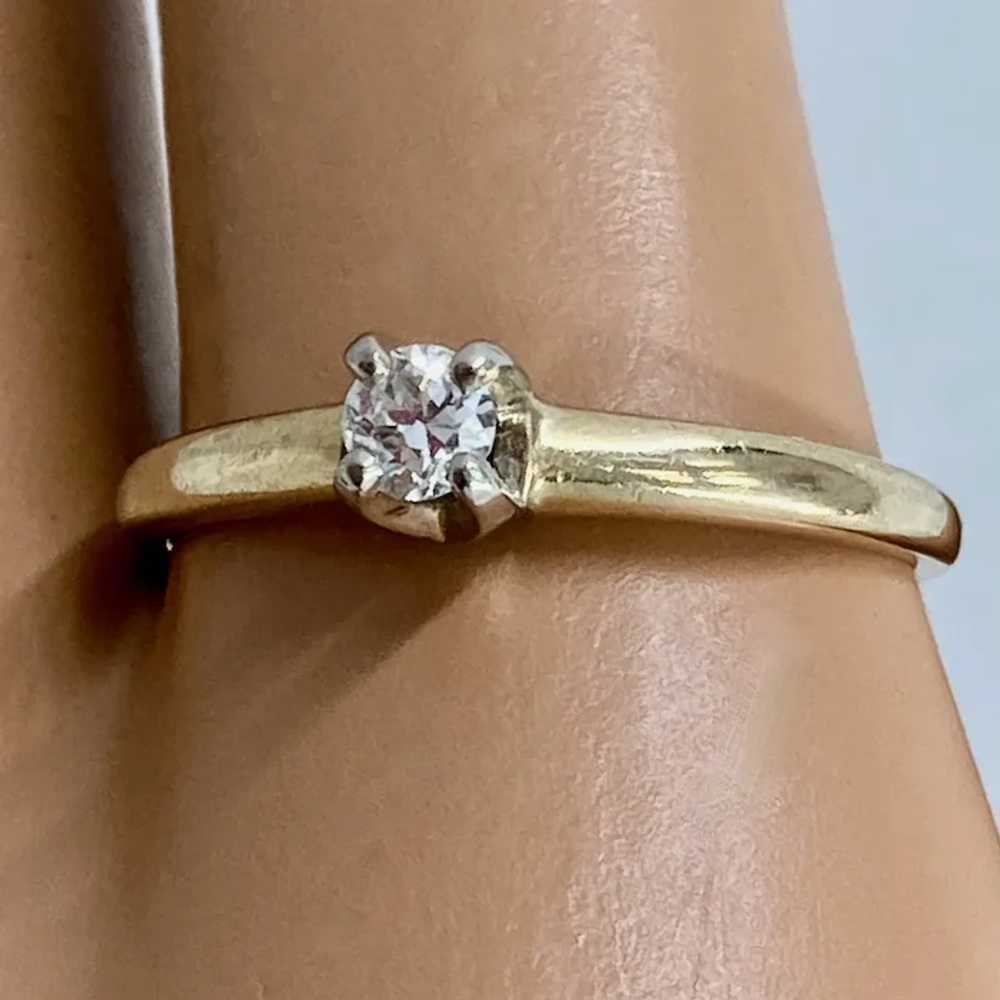14K Solitaire Diamond .2 Carat Engagement Ring Sz… - image 2