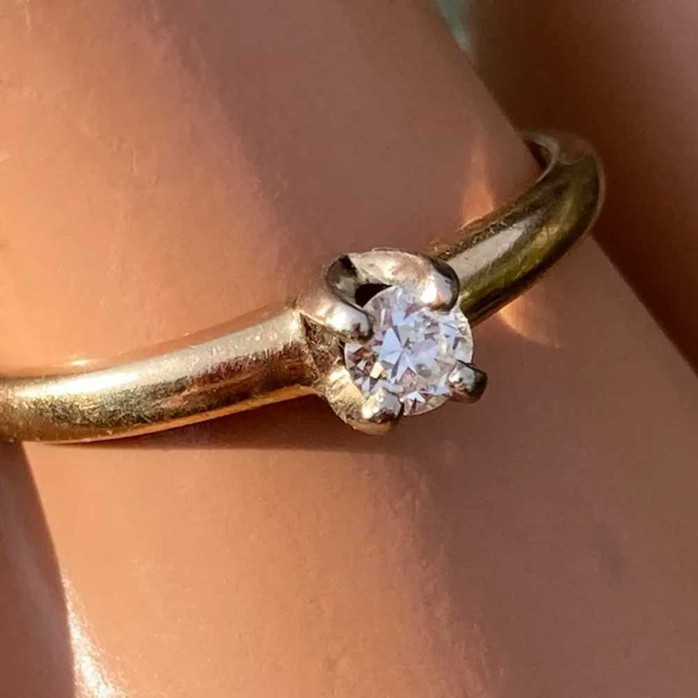 14K Solitaire Diamond .2 Carat Engagement Ring Sz… - image 3