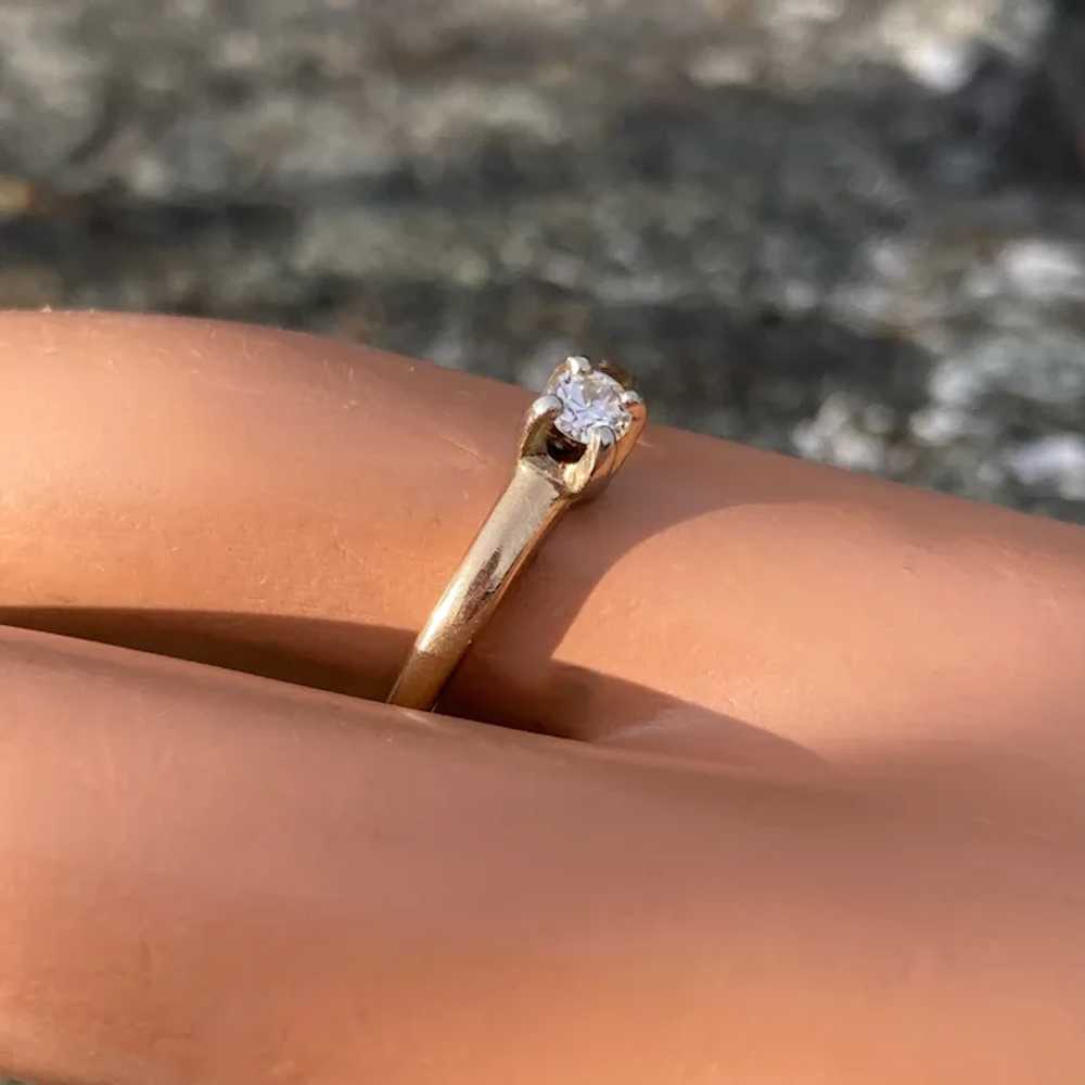 14K Solitaire Diamond .2 Carat Engagement Ring Sz… - image 5