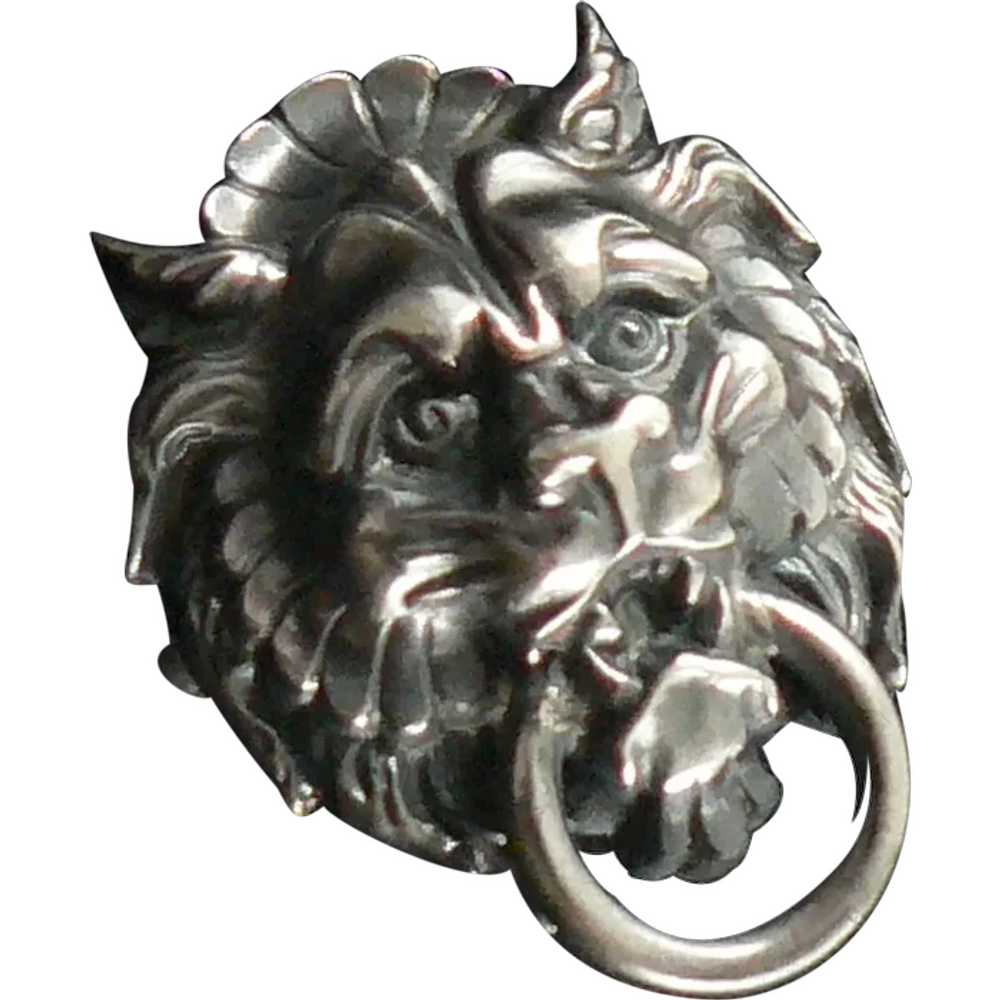 Lion Gargoyle Pin Sterling - image 1