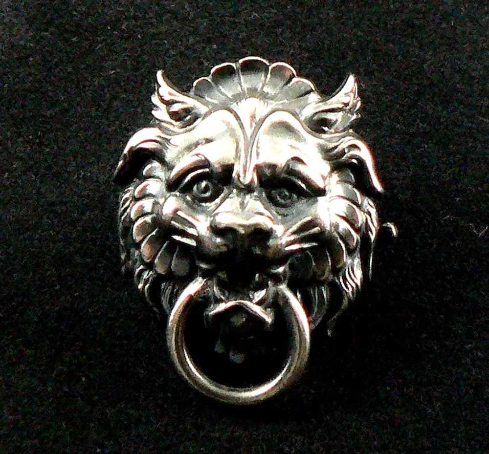 Lion Gargoyle Pin Sterling - image 2