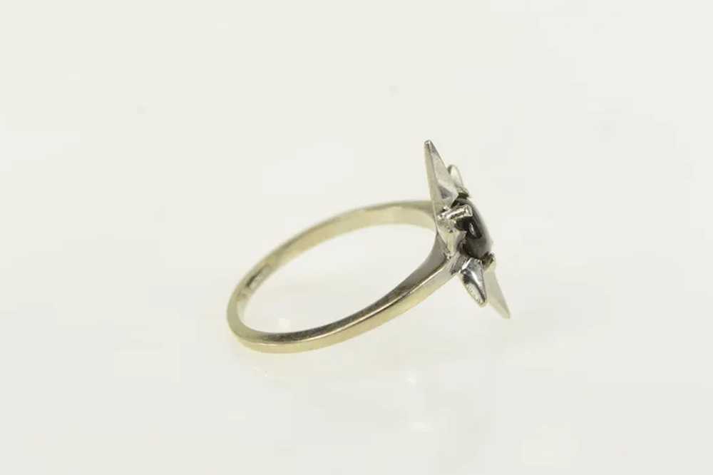 14K Black Star Sapphire Compass Vintage Ring Size… - image 2