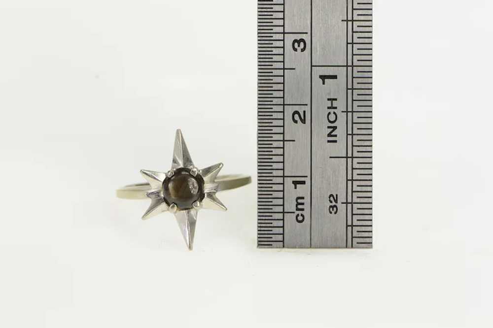 14K Black Star Sapphire Compass Vintage Ring Size… - image 4