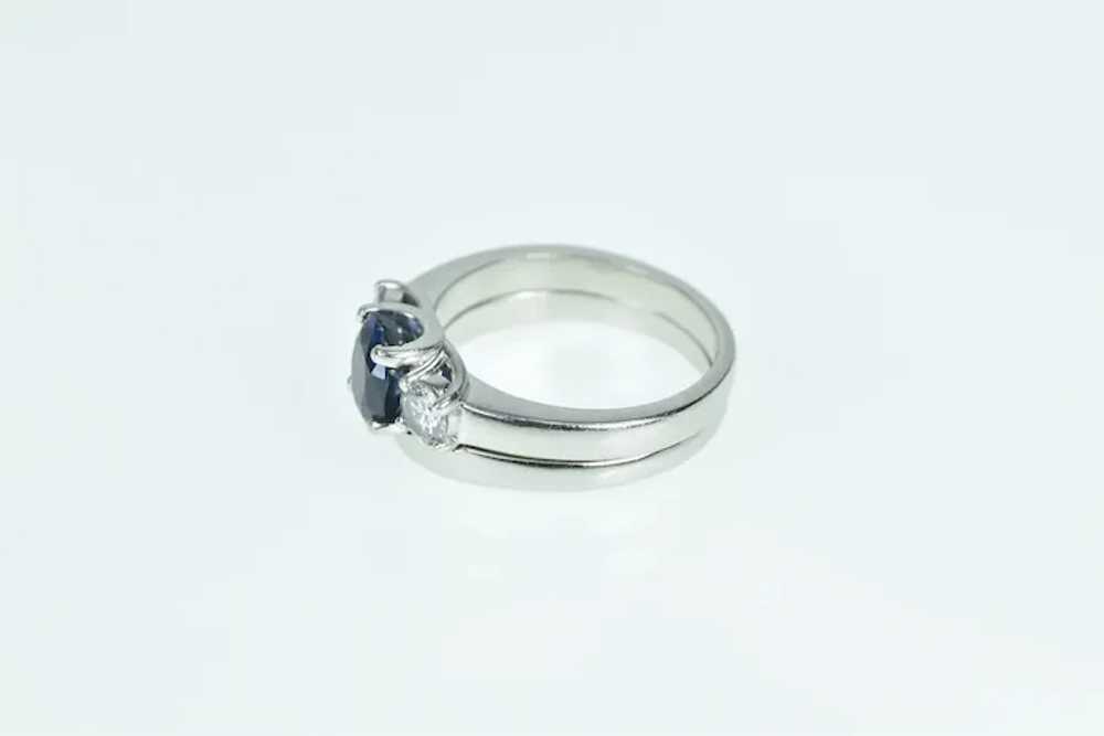 Platinum 2.55 Ctw Sapphire Diamond Engagement Set… - image 2