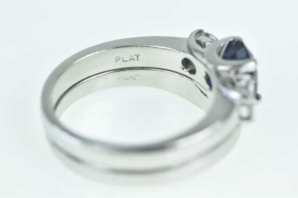 Platinum 2.55 Ctw Sapphire Diamond Engagement Set… - image 3