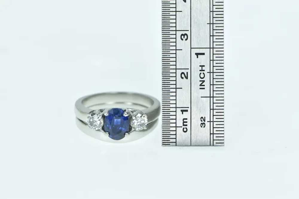 Platinum 2.55 Ctw Sapphire Diamond Engagement Set… - image 4
