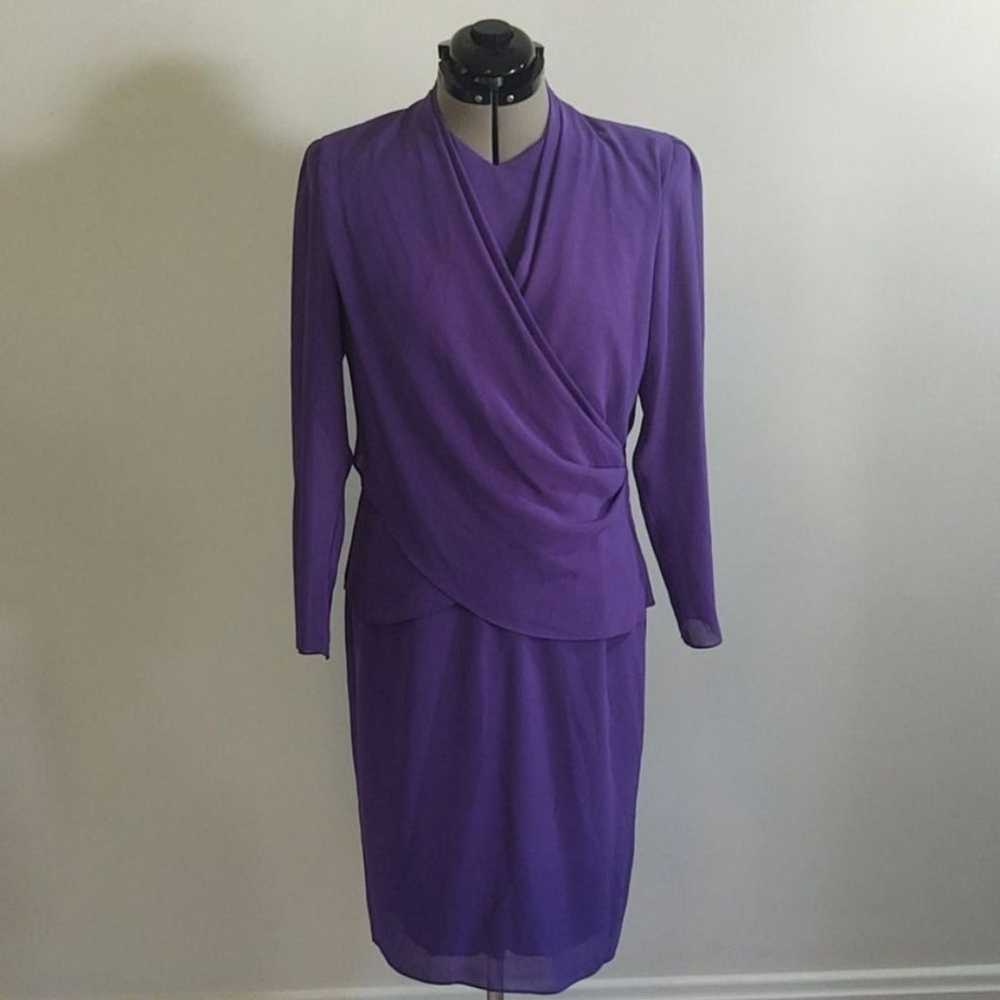 Vintage Ursula of Switzerland Purple Dress Sz 10 - image 1