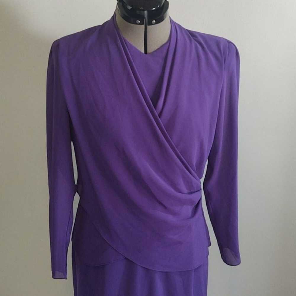 Vintage Ursula of Switzerland Purple Dress Sz 10 - image 2