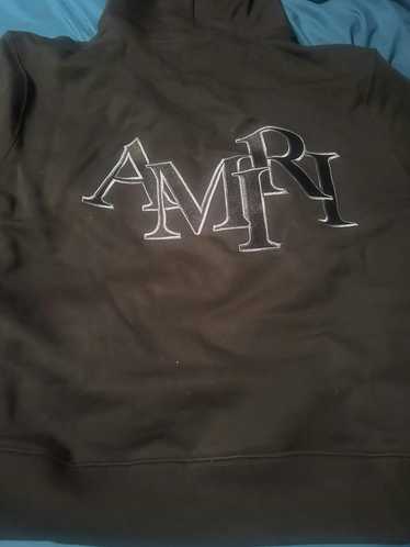 Amiri Amiri Staggered Logo Cotton Hoodie