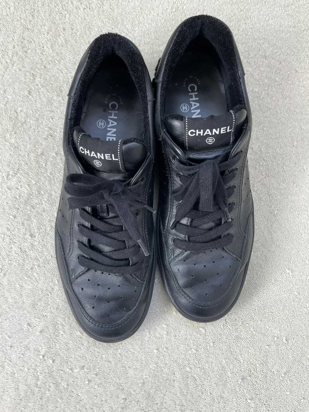 Chanel Chanel Low Top Black Leather Men's Sneaker… - image 1