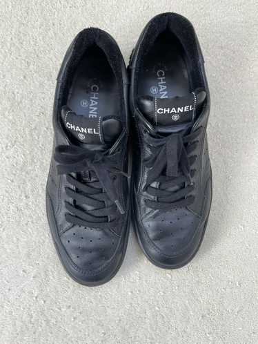 Chanel Chanel Low Top Black Leather Men's Sneakers