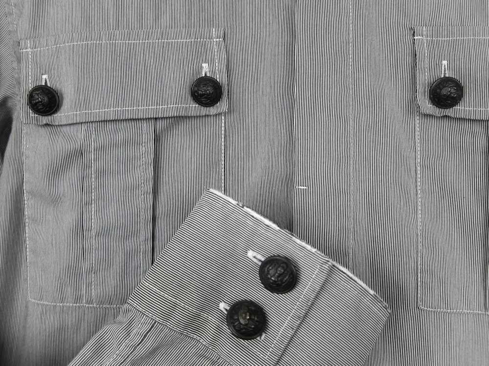 Balmain AW12 Black & Gray Striped Military Shirt … - image 6