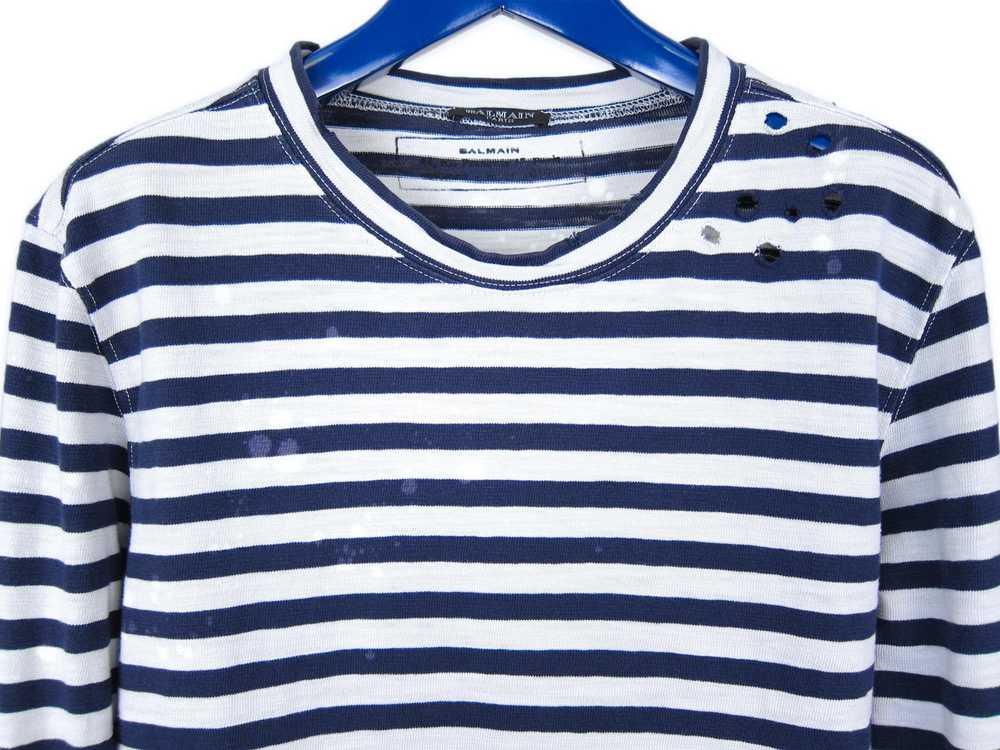 Balmain AW10 Striped Long Sleeve Breton Shirt sz.… - image 2