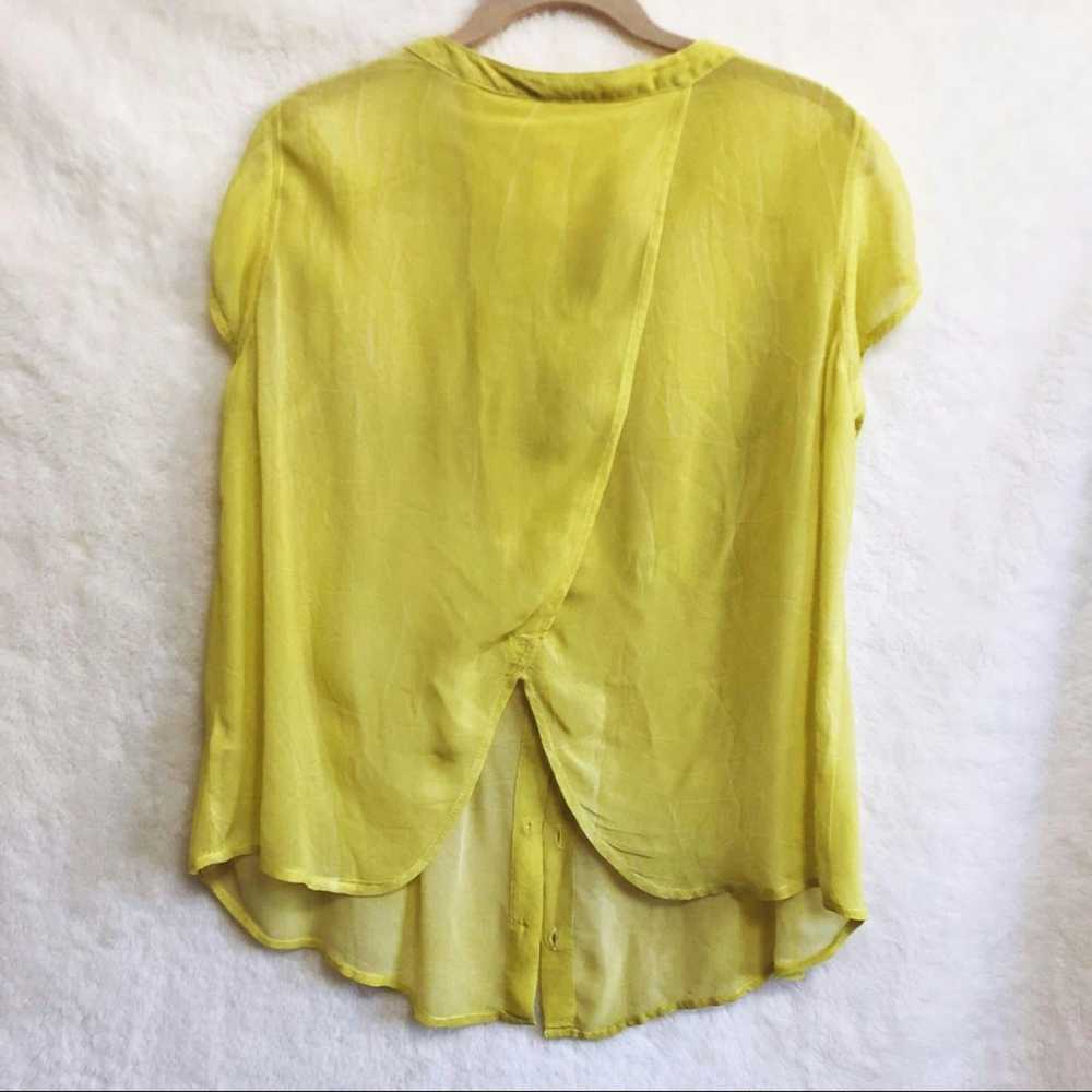 Free People WE THE FREE Yellow Button-Up Short Sl… - image 3