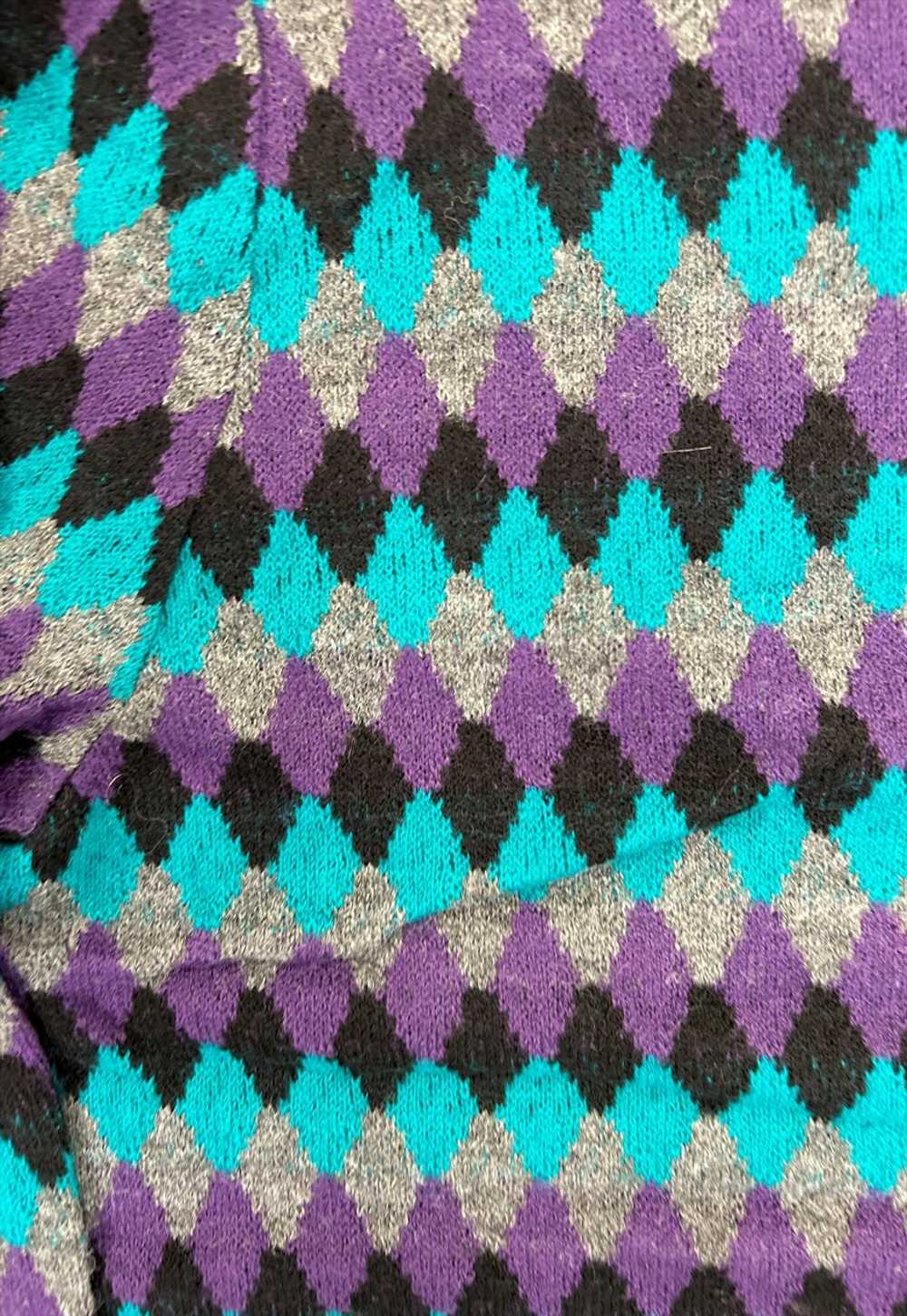 Vintage Knitted Jumper Fun Abstract Patterned Kni… - image 3
