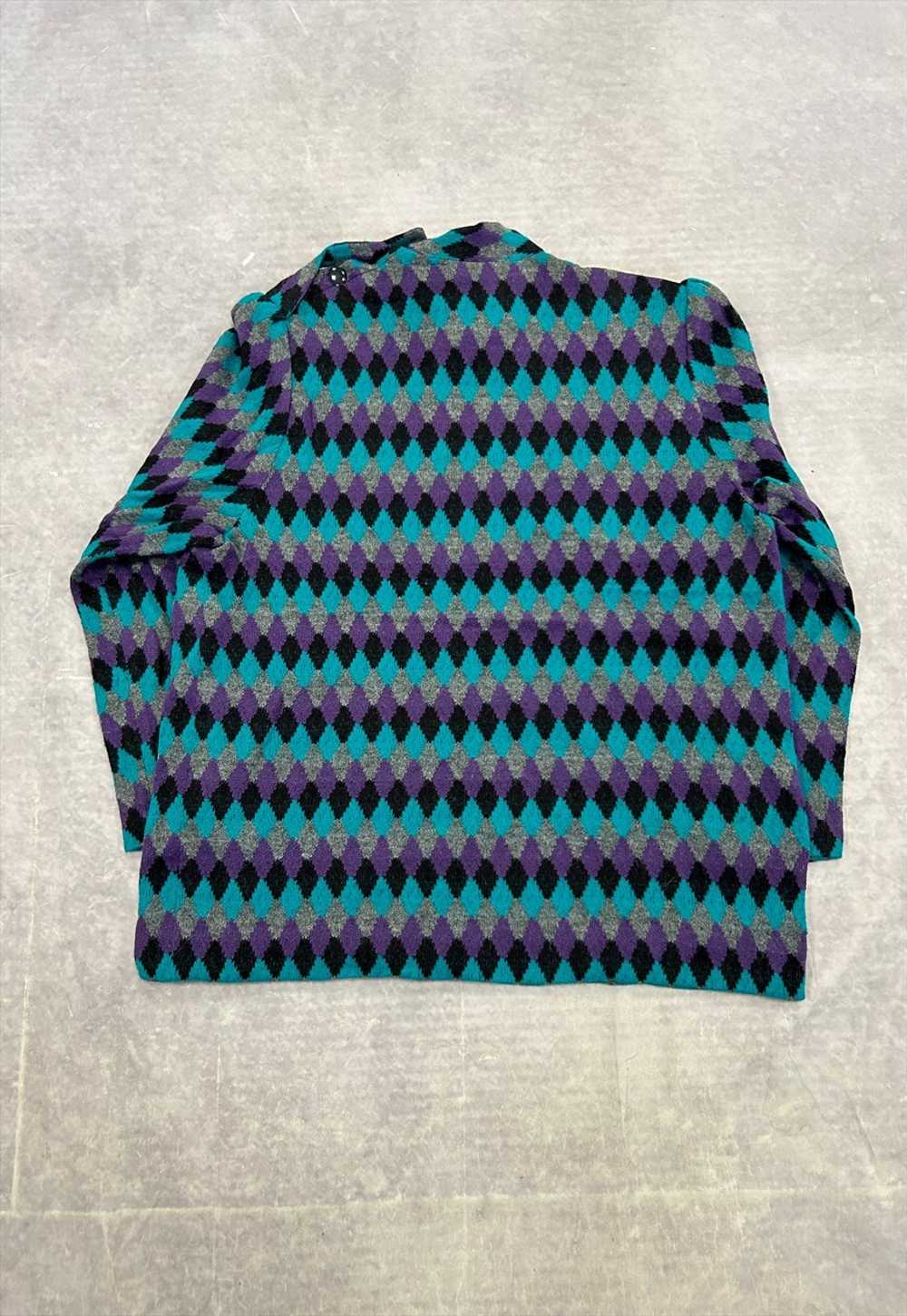 Vintage Knitted Jumper Fun Abstract Patterned Kni… - image 5
