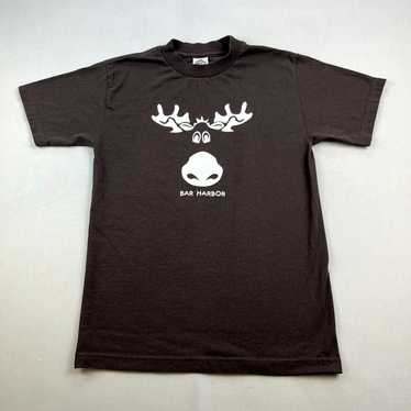 Alstyle Moose Cartoon T-Shirt Small Brown Nature … - image 1