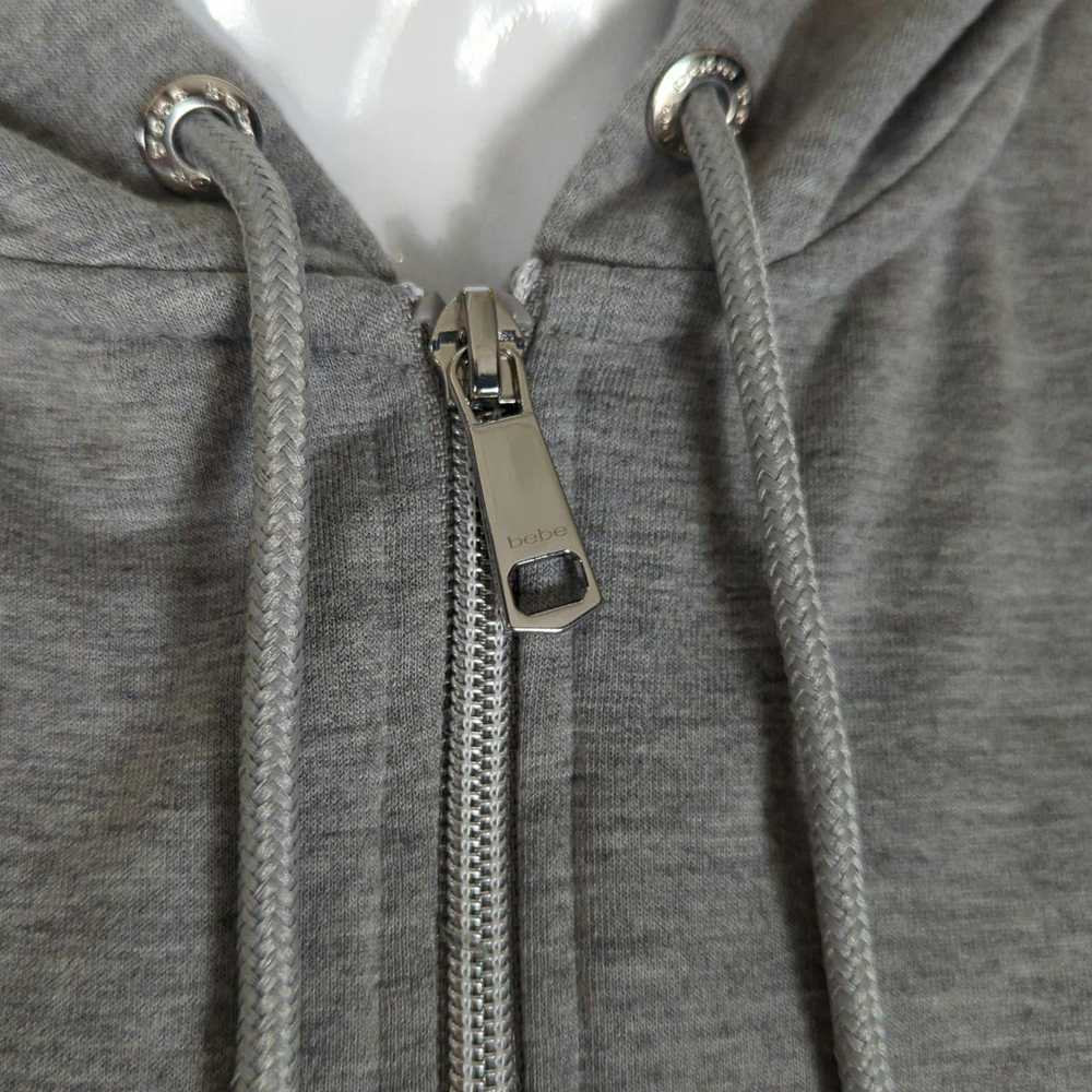 Bebe BEBE Sport Sweatshirt Full Zip Gray Black Ho… - image 4