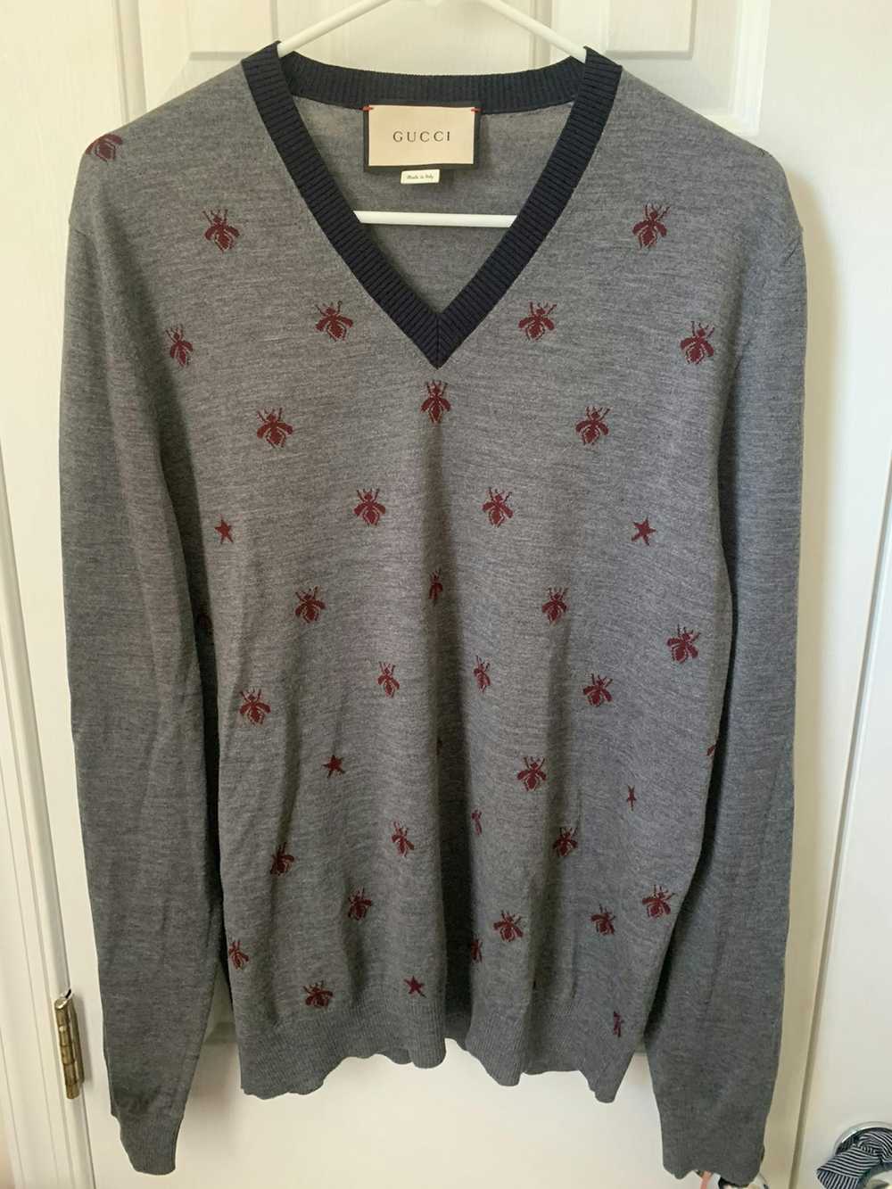 Gucci Gucci Stars and Bees V Neck Sweater - image 1