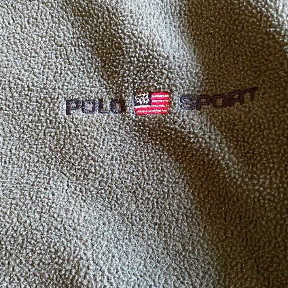 Polo Sport Olive Green Fleece Pullover sz M - image 2