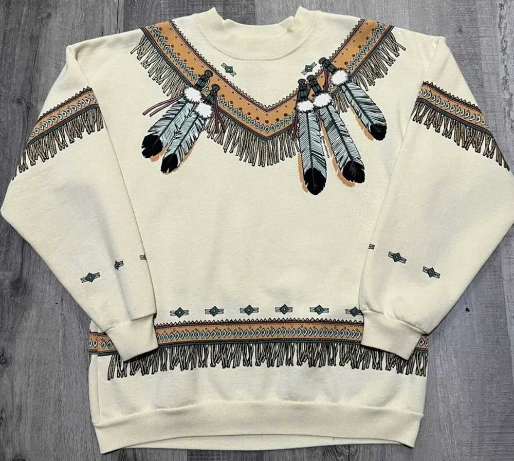 Vintage Vintage Aztec Sweatshirt Dope Design Crew… - image 1