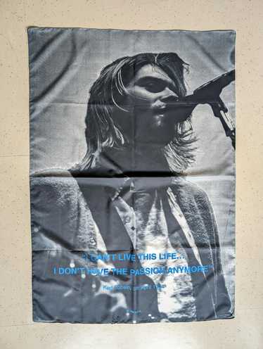 Vintage Kurt Cobain Nirvana Memorial Wallart Flag… - image 1
