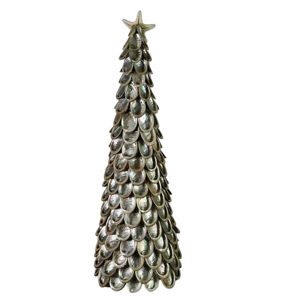 Silver Abalone Shell Christmas Tree Topiary - image 6