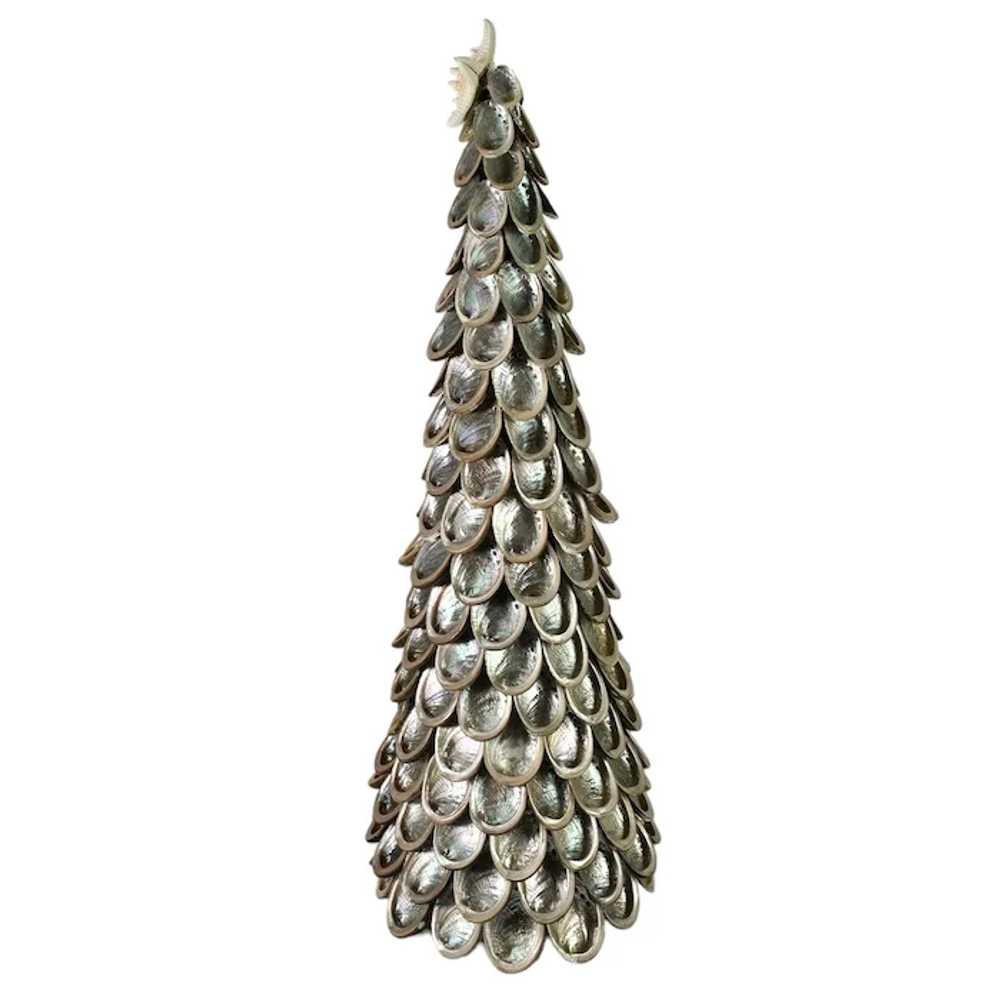 Silver Abalone Shell Christmas Tree Topiary - image 7