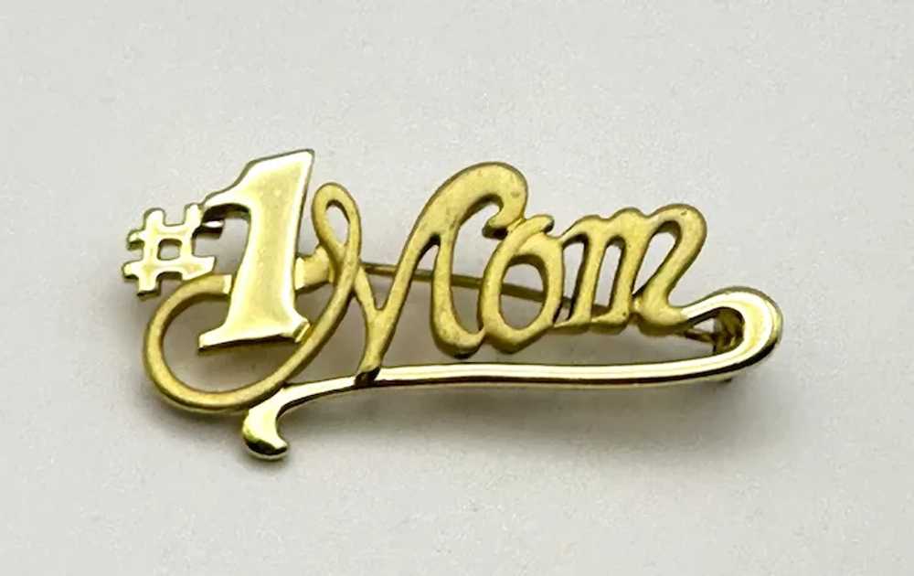 AJC signed  #1 MOM Goldtone Brooch - image 10