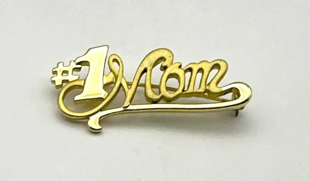 AJC signed  #1 MOM Goldtone Brooch - image 7