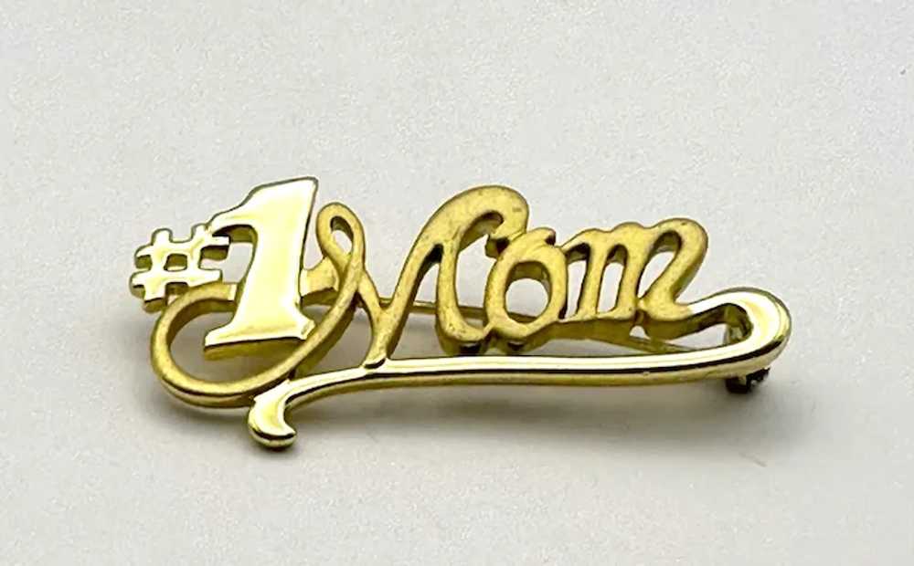 AJC signed  #1 MOM Goldtone Brooch - image 8