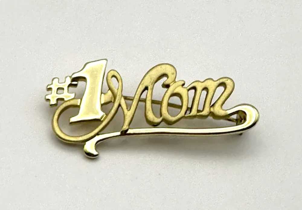 AJC signed  #1 MOM Goldtone Brooch - image 9