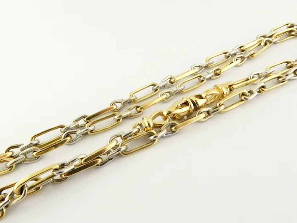 Vintage 14K Yellow & White Gold Oval Link 25.25" … - image 5