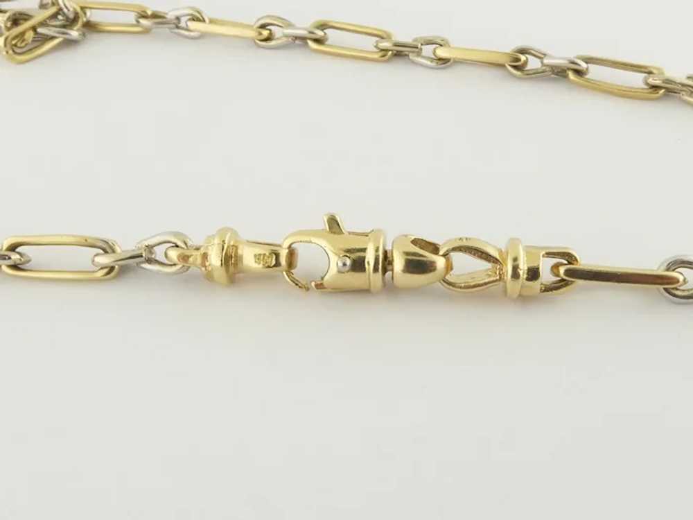 Vintage 14K Yellow & White Gold Oval Link 25.25" … - image 6