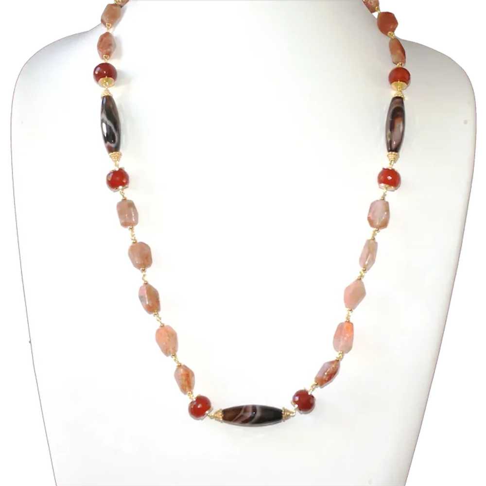 Sunstone, Sardonyx and Carnelian Necklace - image 1