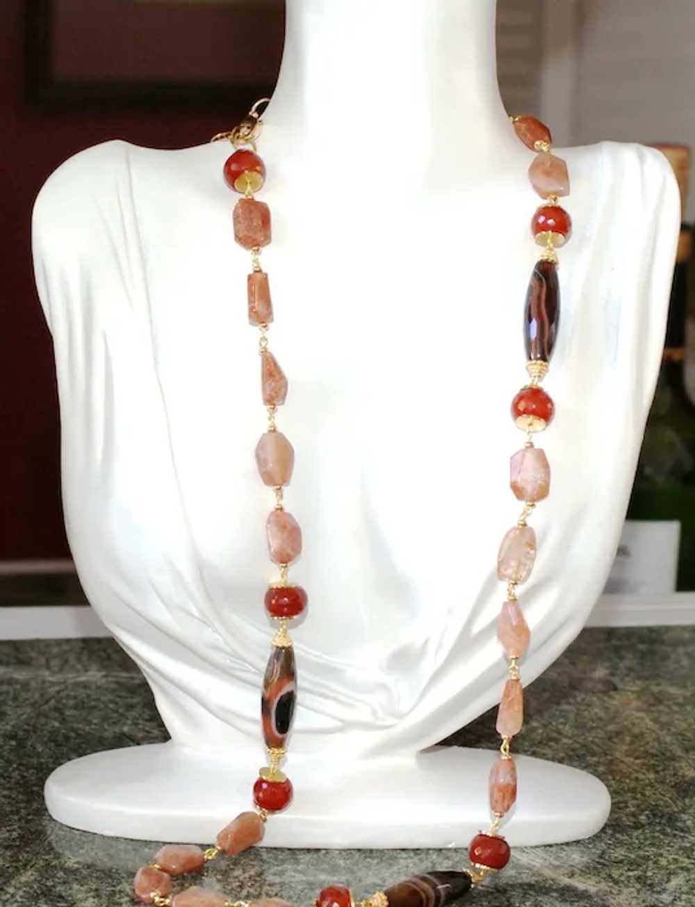 Sunstone, Sardonyx and Carnelian Necklace - image 7