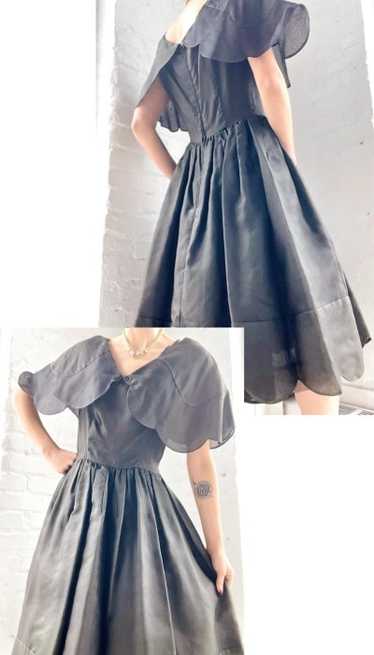 50s silk organza scallop dress