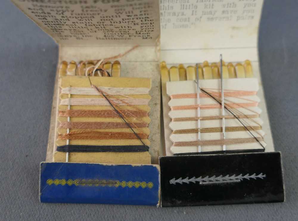 2 Vintage 1940s Matchbooks with Stocking Repair K… - image 4