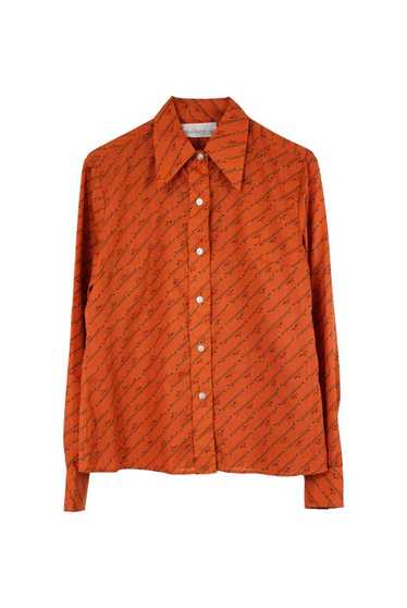 70's shirt - Patterned blouse from the 70s Orange 
