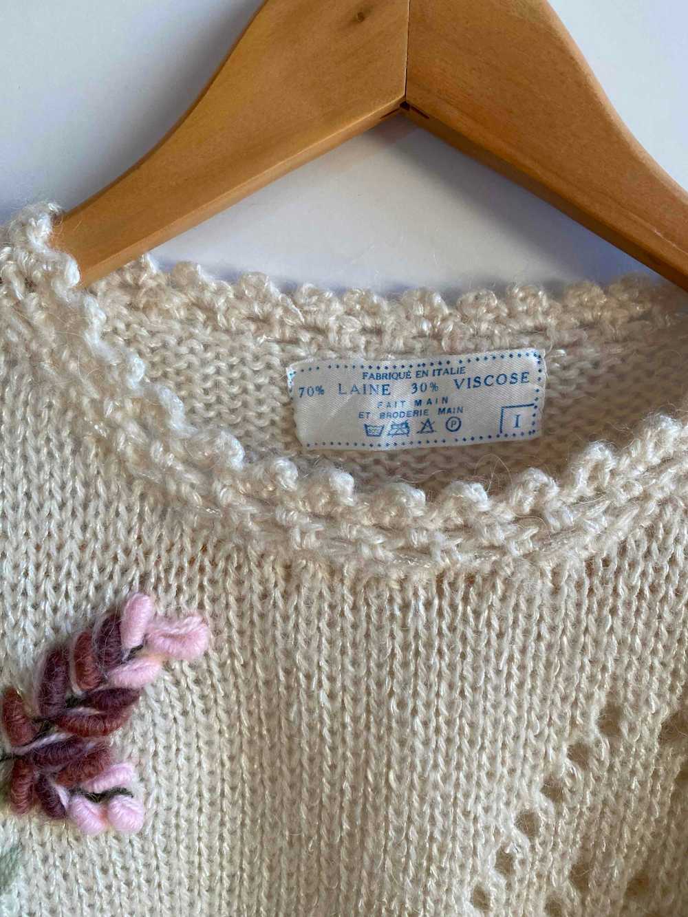 Embroidered knit sweater - Handmade wool sweater … - image 2