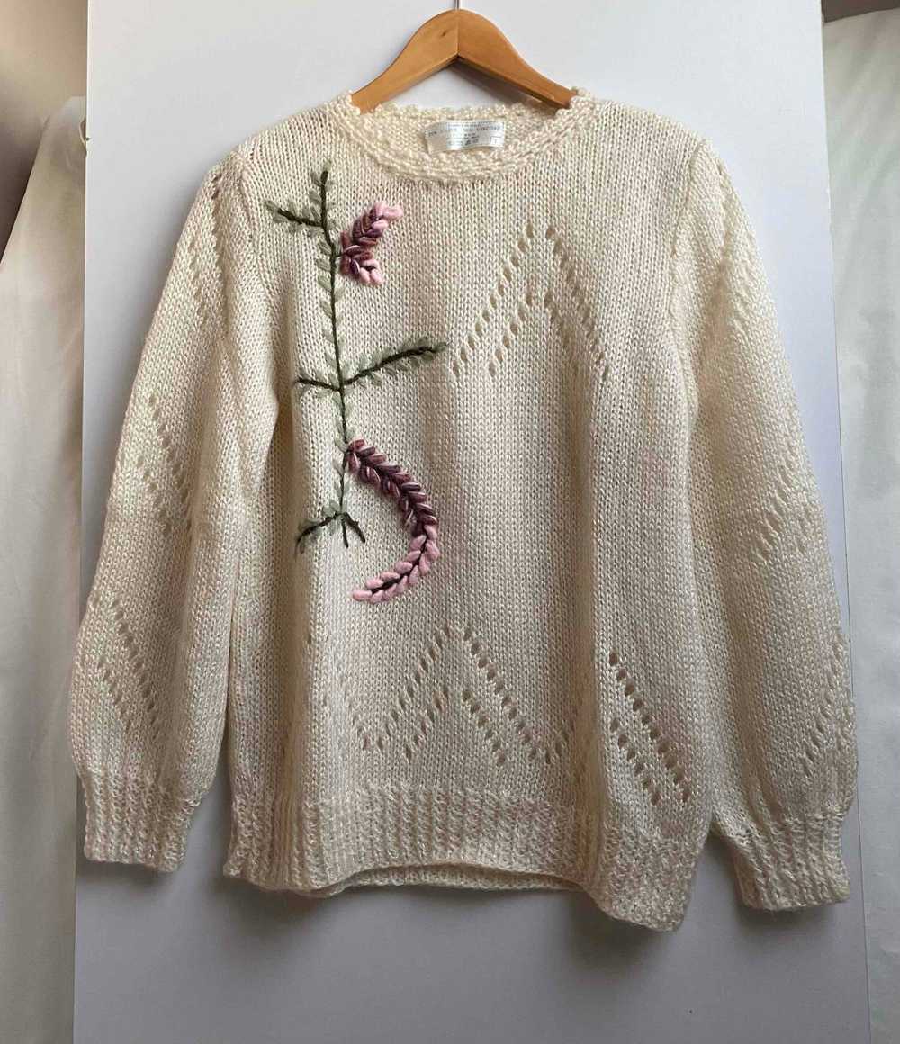 Embroidered knit sweater - Handmade wool sweater … - image 5