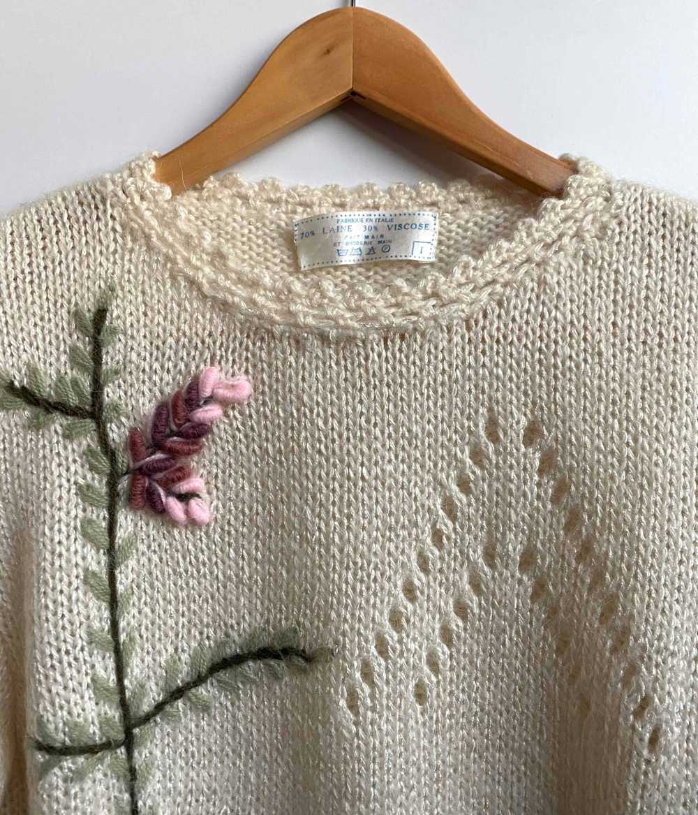 Embroidered knit sweater - Handmade wool sweater … - image 6