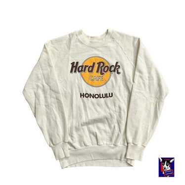 Vintage 80s VTG White/Yellow Hard Rock Cafe Honol… - image 1