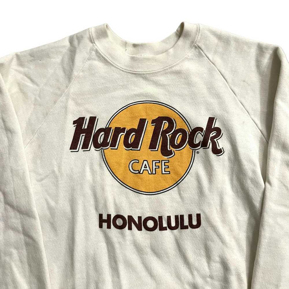 Vintage 80s VTG White/Yellow Hard Rock Cafe Honol… - image 3