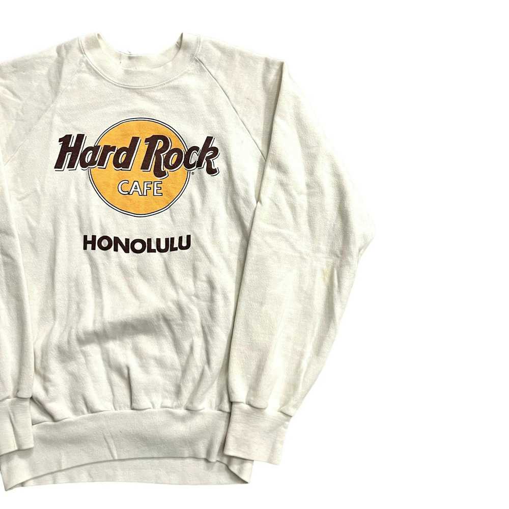 Vintage 80s VTG White/Yellow Hard Rock Cafe Honol… - image 5