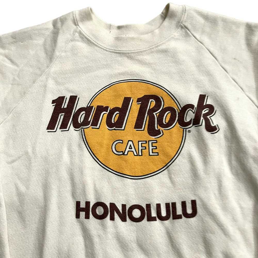 Vintage 80s VTG White/Yellow Hard Rock Cafe Honol… - image 6